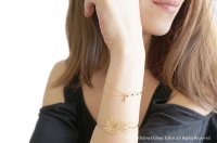  【Monica】14KGF,Swarovski  Half Layered Bracelet