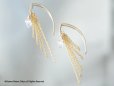 画像1: 【14KGF/Tiny】Leaf Hook Fringe Earrings, -NY Herkimerdiamond- (1)