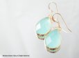 画像1: 【14KGF】Earrings,Teardrop Glass -Mint Blue- (1)