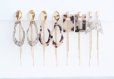 画像12: 【Marble】14KGF Long Necklace,Glass Long Bar-Grey & Light Peach Mix-