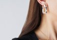 画像6: 【Marble】2-Way Gold Stud Earrings,White Pearl-005-