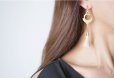 画像6: 【Istanbul】 14KGF Metalic Tassel Pearl 2way Stud Earrings