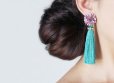 画像7: Flower&Silk Tassel Stud Earrings