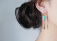 画像5: Gemstone Blue Turquoise&Genuine Silver Pearl Earrings