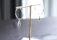 【Sterling silver 925】 Teardrop Hoop Dangling Earrings