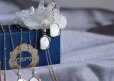 画像1: 【Art Nouveau】 CZ White Shell 14KGF Earrings (1)