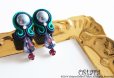画像1: "D.N.A"Stud Earrings-002/Navy&Emerald (1)