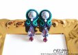 画像3: "D.N.A"Stud Earrings-002/Navy&Emerald (3)
