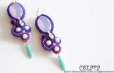 画像1: "D.N.A"14KGF Earrings-003/Purple&Fuchsia Pink (1)