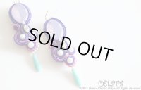 "D.N.A"14KGF Earrings-003/Purple&Fuchsia Pink
