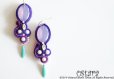 画像2: "D.N.A"14KGF Earrings-003/Purple&Fuchsia Pink (2)