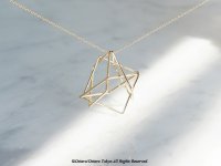 【Geo】14KGF Long Necklace,-3D Gold Geometry- 