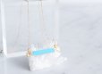 画像1: 【14KGF】Necklace,Gemstone,Artistic Blue Turquoise Rectangle Bar (1)