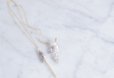 画像1: 【Marble】14KGF Long Necklace,Glass Long Bar-Grey & Light Peach Mix- (1)