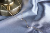 【Sterling silver 925】Sparkly Gold  Chain, Long Bar Necklace
