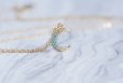 画像2: 【14KGF】Dainty Turquoise Crescent Moon Necklace