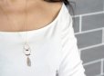 画像7: 【14KGF】Double Hoop Pear Shape Gemstone Necklace