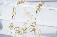 Bicolor Acrylic Chain Necklace[Gold x Clear]
