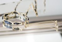 Bicolor Metal Chain Adjustable Bracelet[Gold x Black]