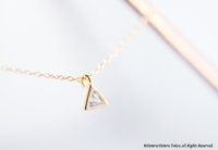 【14KGF】Necklace,Cubic Zirconia Tiny Triangle