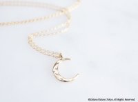 【14KGF】Necklace,Embossed Crescent Moon(S) 
