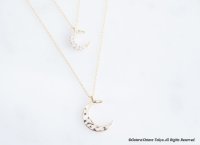 【14KGF】Necklace,Embossed Crescent Moon(M) 