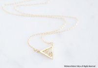 【14KGF】Necklace,CZ Triangle-Cosmic Triangle-