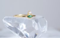 【Dainty & Minimalist】Silver925 Marquise Emerald CZ Stacking Ring