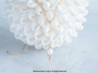 【Tsubomi】14KGF Necklace-White Pearl-