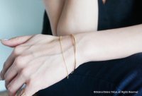 【14KGF】Hammered Open Chain Wire Bangle