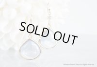 【14KGF】GlossyTeardrop Glass,CZ Earrings-Provence Lavender-