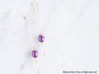 【Tsubomi】14KGF Earrings-B-"Purple Pearl"